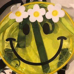 Yellow Smiley face mini back backpack